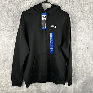NWT FILA Size Large L Mens Activewear‎ Hoodie Sweatshirt Long Sleeve Black
